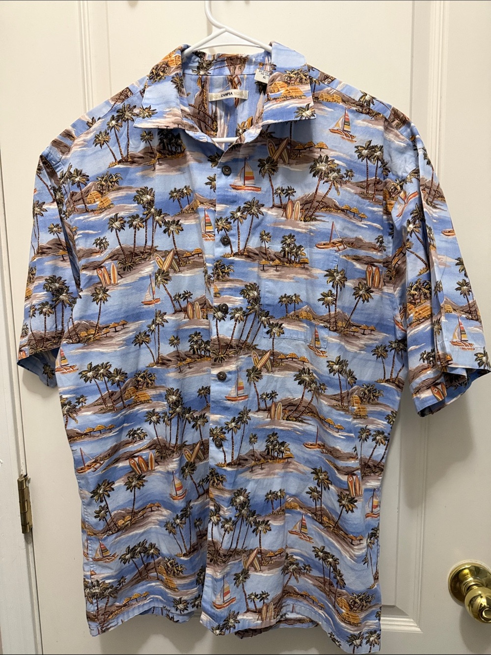Men’s Moda Campia XL 100% Cotton Hawain tropical Short-Sleeve Shirt
